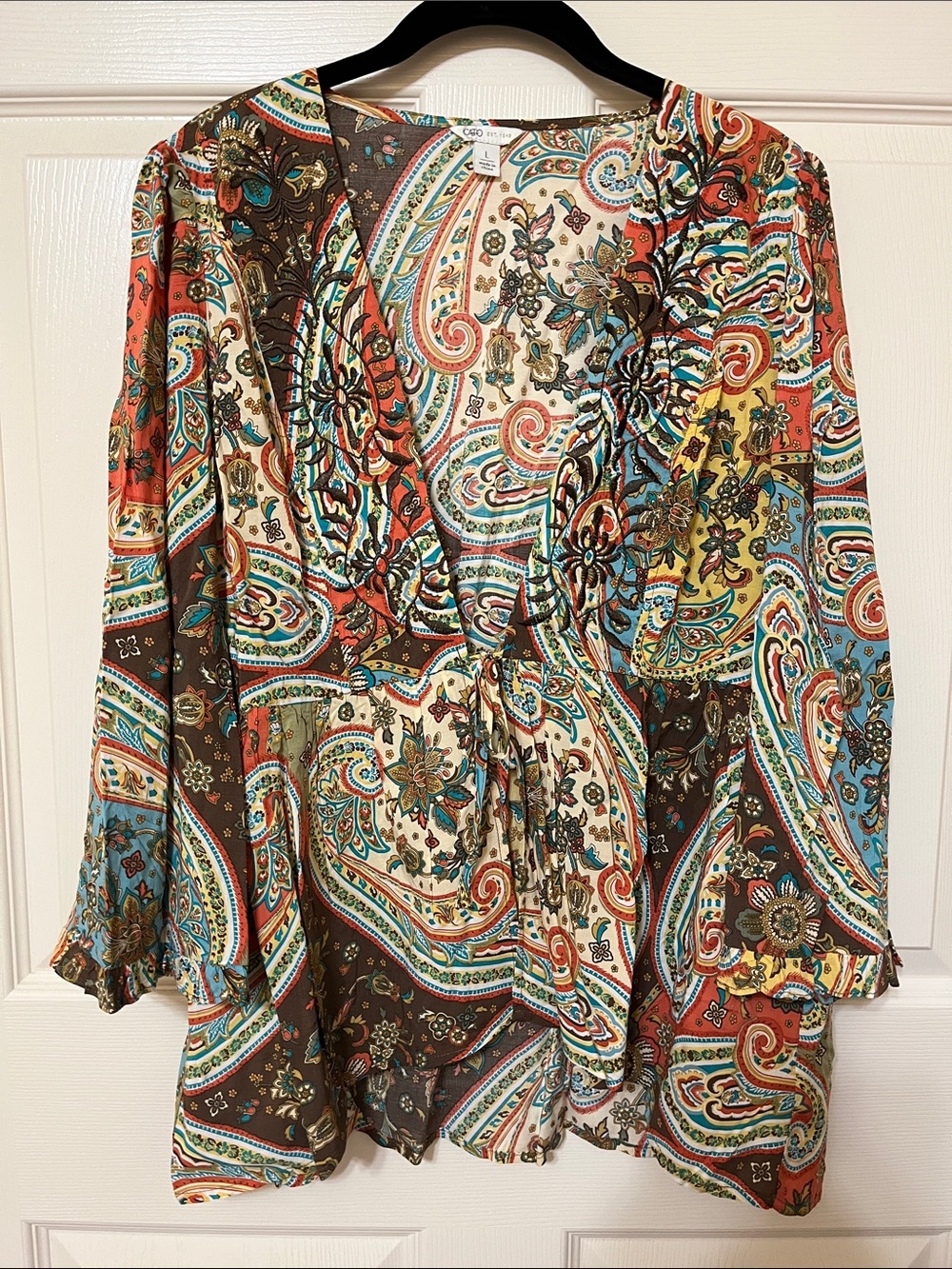 Cato Topper Wrap with Embroidered Detail